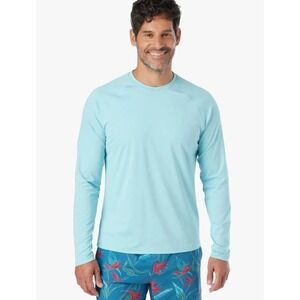 Fair Harbor Anchor Rashguard Long Sleeve Sun Protection UPF 50 Men Sm Blue Aqua